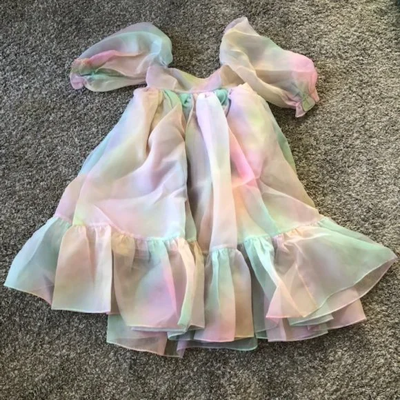 Selkie The Rainbow French Puff Midi Dress - Picture 6 of 12